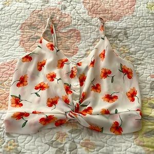 Flower crop top, flower color: coral  from: forever 21 size: small